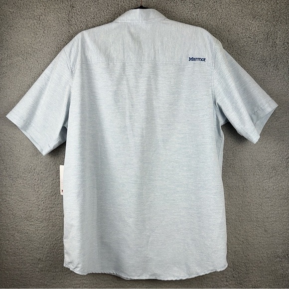 Marmot Shirt Mens XL Celestial Blue Cooper Canyon Short Sleeve Button Down NWT - Picture 4 of 10